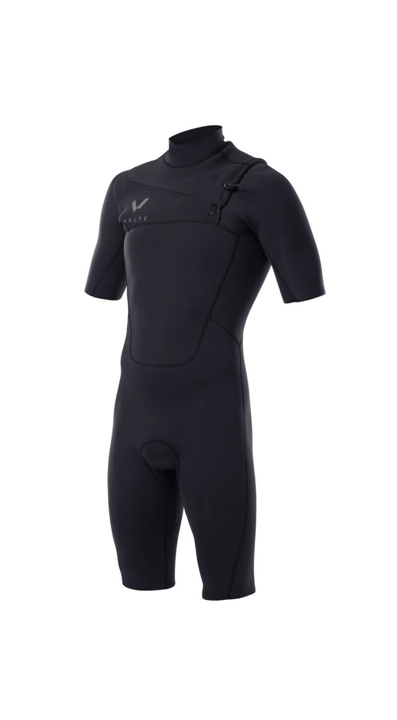 Mens Premium 2x2 Chest-Zip S/S Springsuit - Volte Wetsuits Australia