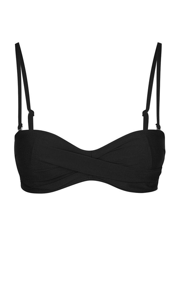 Black Bandeau Bikini Top - Volte Wetsuits Australia