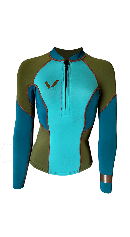 Womens Premium 2x2 Front-Zip Jacket - Volte Wetsuits Australia